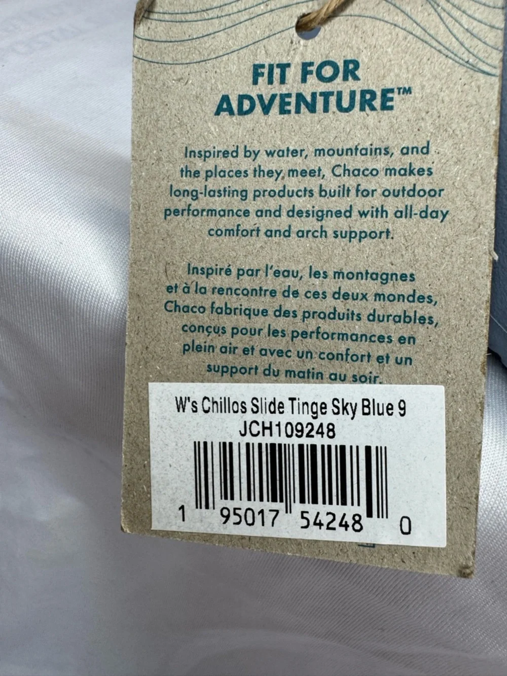 Chaco Women's Light Blue Slide Sandals with Patterned Straps - Picture 2 of 3